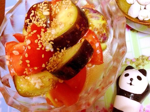 水茄子とトマトの中華サラダ